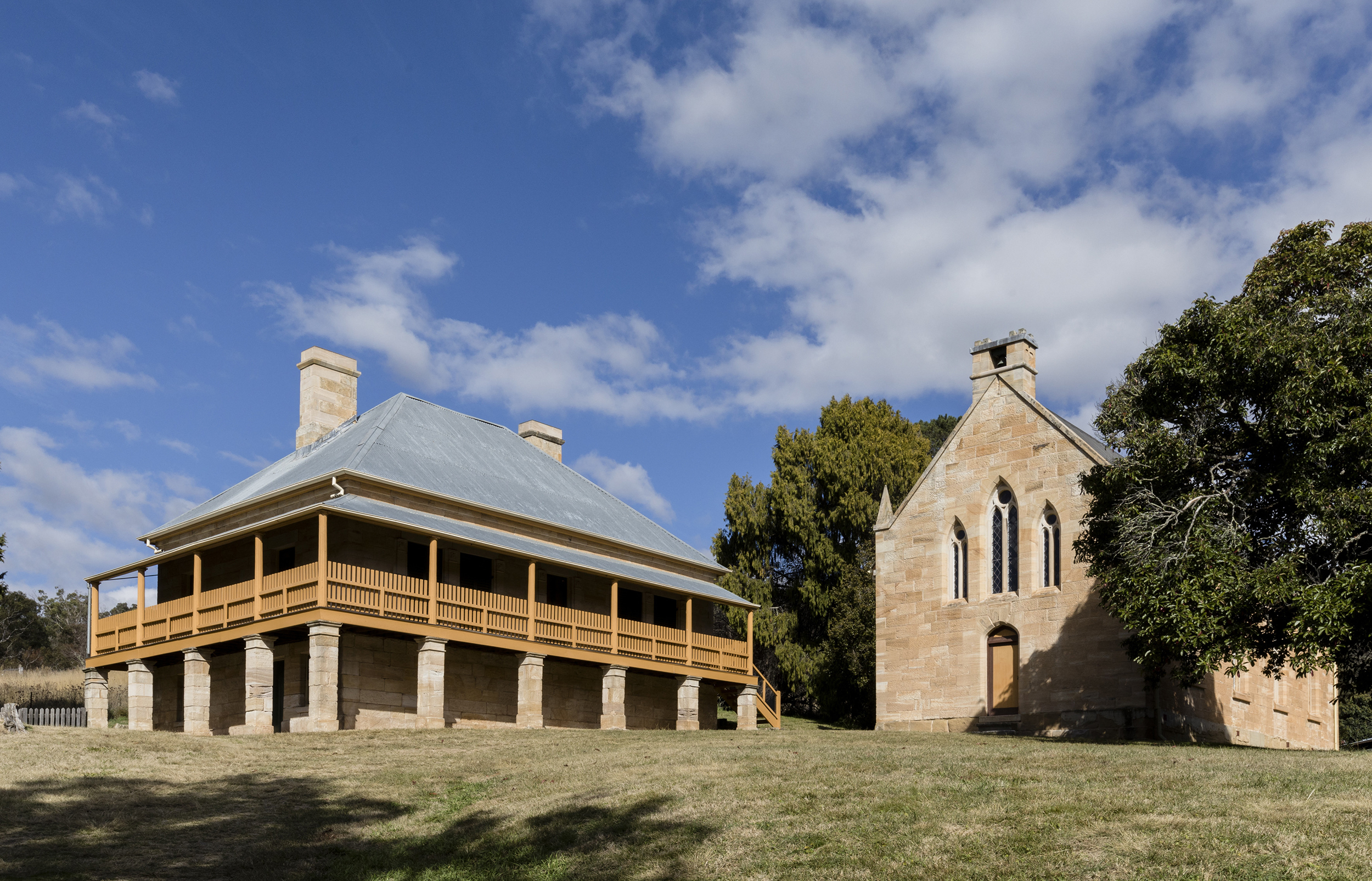 St Bernards Presbytery and St Bernards Church, Hartley Historic Site. Photo credit: Jennifer Leahy / DPE