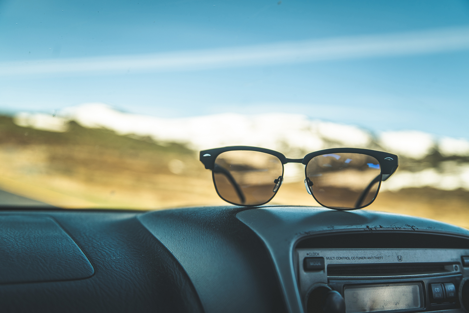 Internal view from the passenger seat in a car in Kosciuszko National Park. Photo credit: Daniel Parsons/DPIE