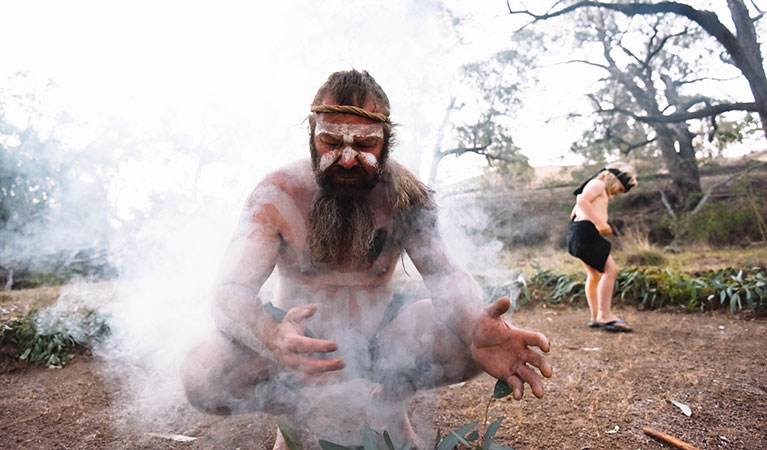 Learn about Wiradjuri culture as you journey through the Australian bush on a guided tour with Milan Dhiiyaan in Goulburn River National Park. Photo: Milan Dhiiyaan