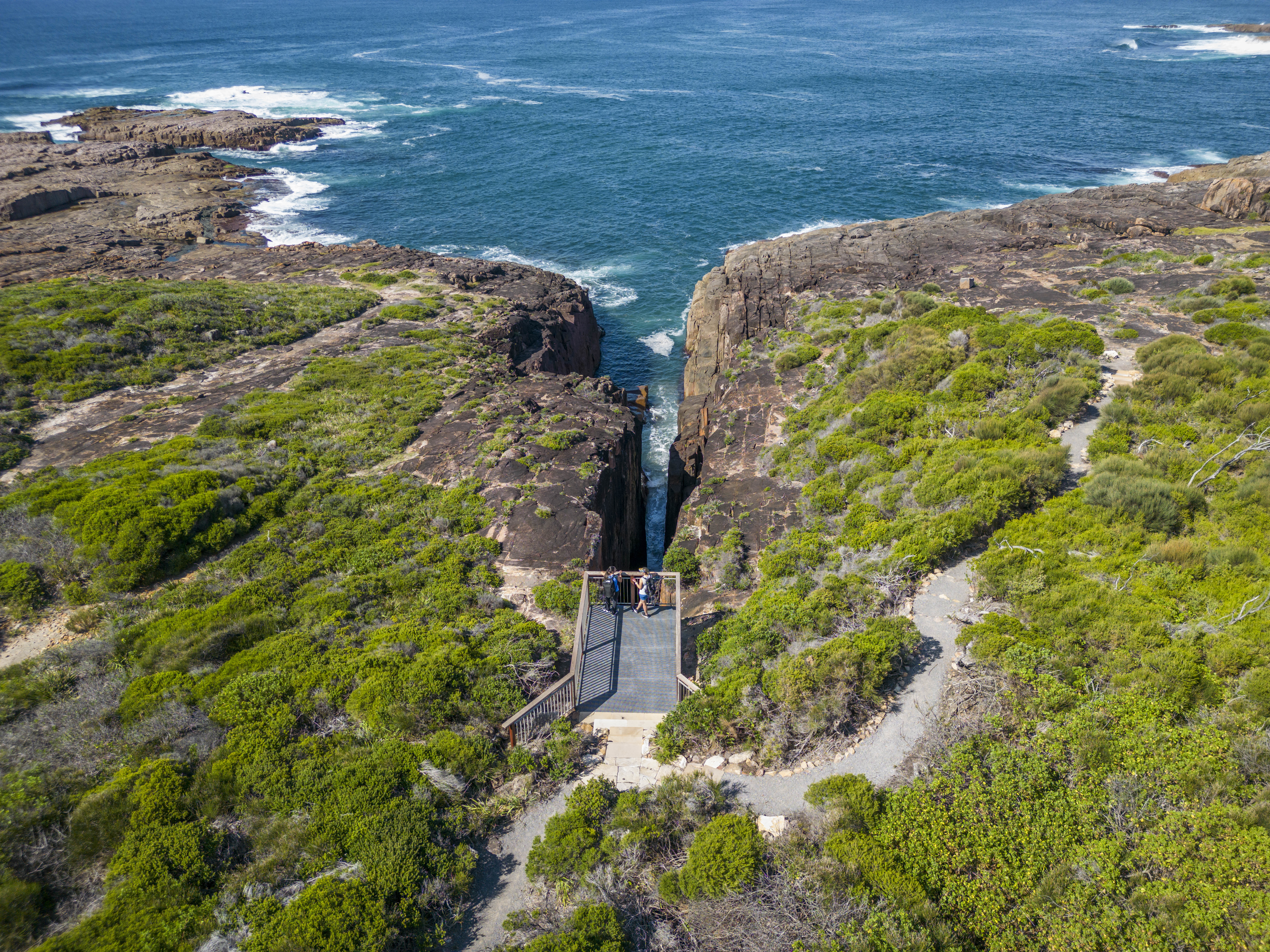 Slot canyon lookout. Tomaree Coastal Walk, Tomaree National Park. Photo credit: John Spencer / DPE