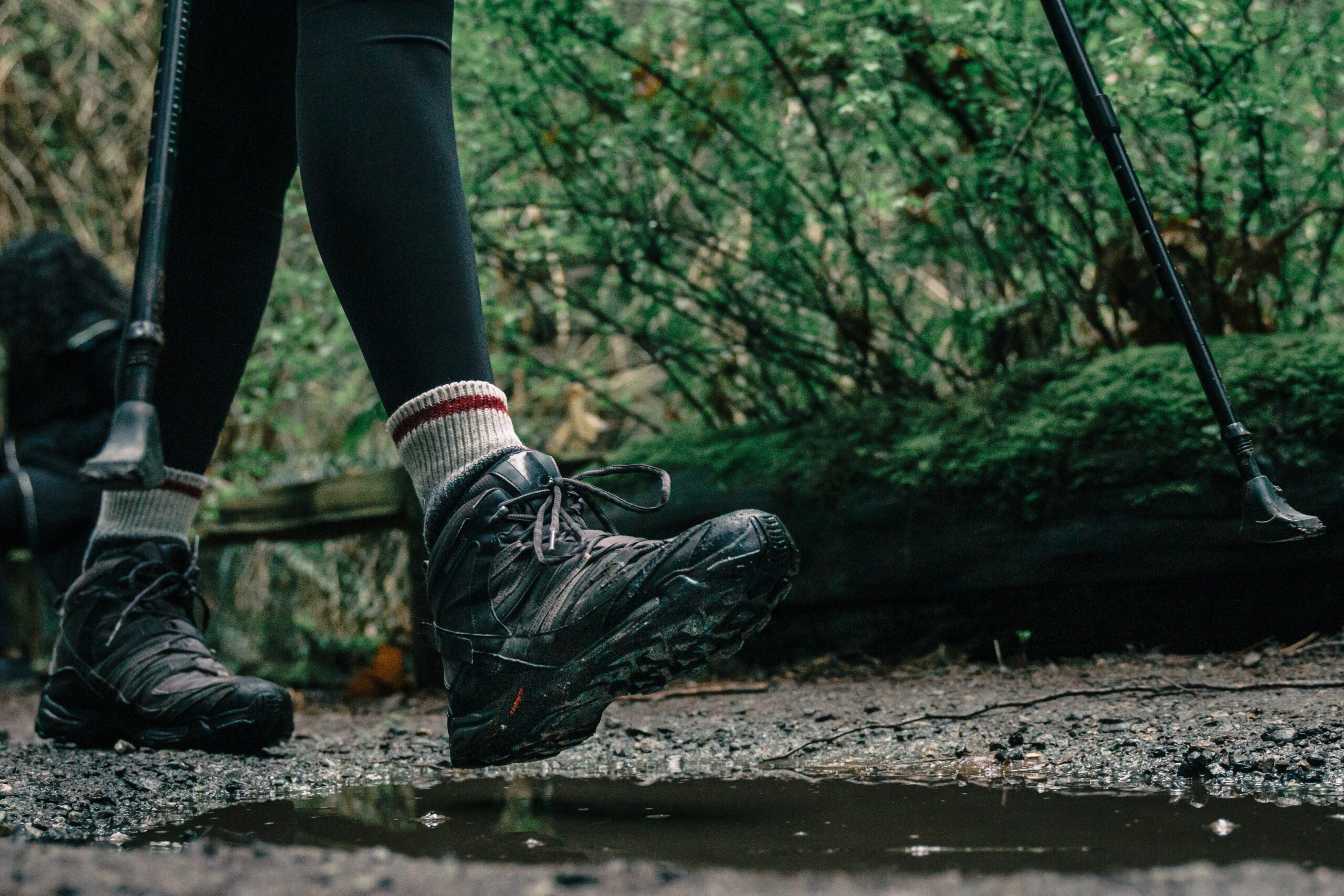 Low-Angle Shot of a Person Wearing Hiking Shoes. Photo: PNW Productions via pexels