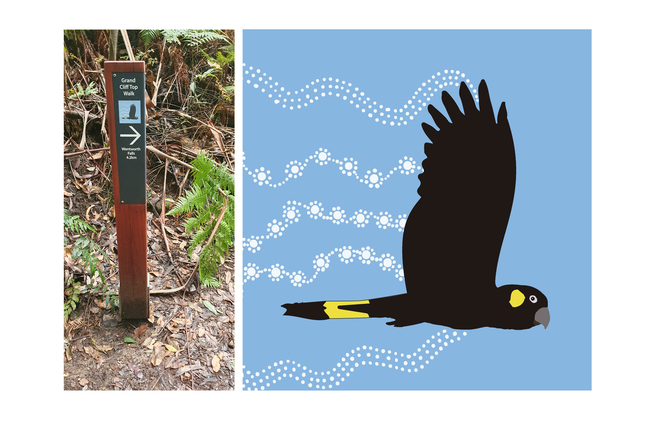 Grand Cliff Top Walk wayfinder track icon. Artist: Kelsie King