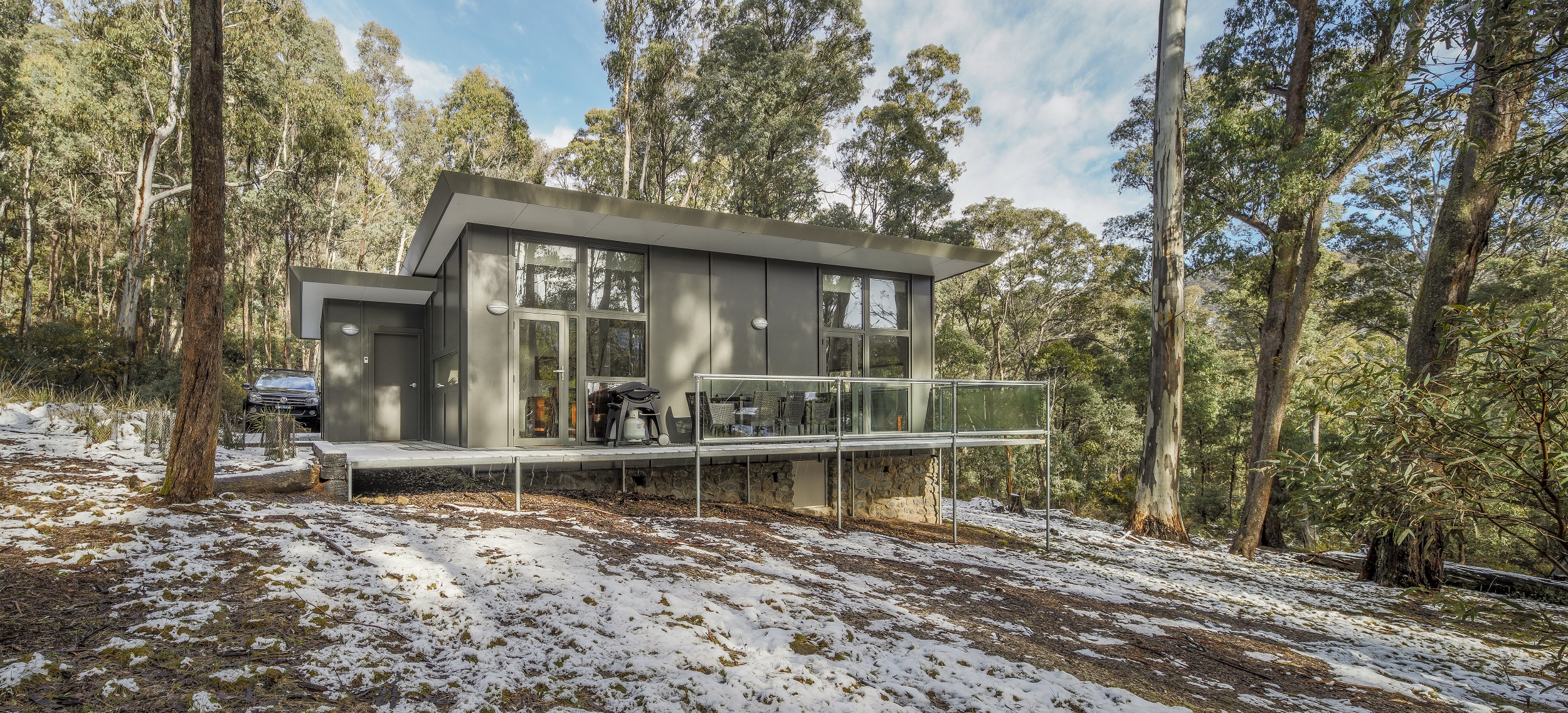 Lyrebird Cottage covered in show. Photo credit: Murray Vanderveer/DCCEEW