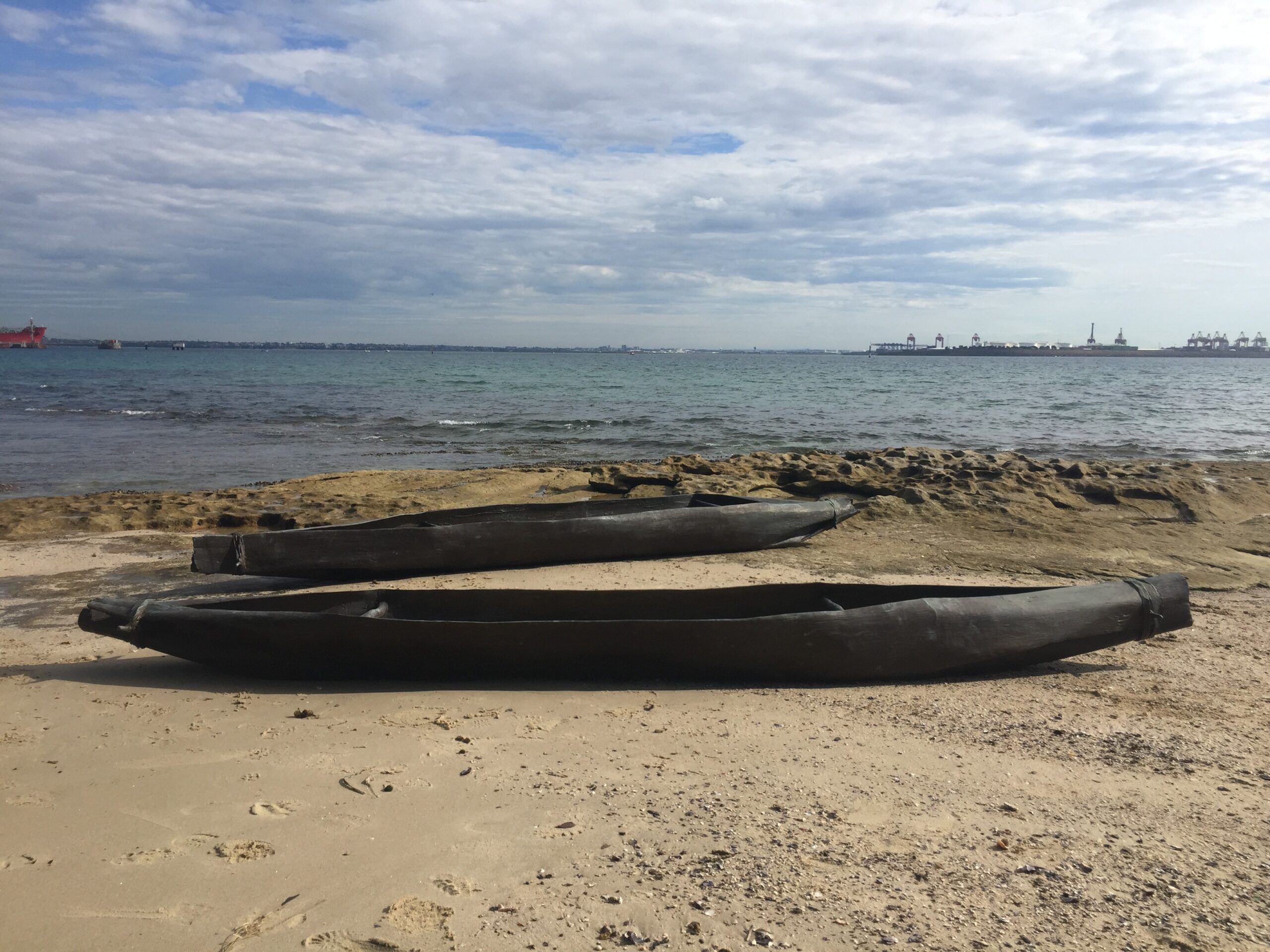 The Canoes bronze sculpture at Kurnell, Kamay Botany Bay National Park. Photo credit: Katherine Ashley/DCCEEW