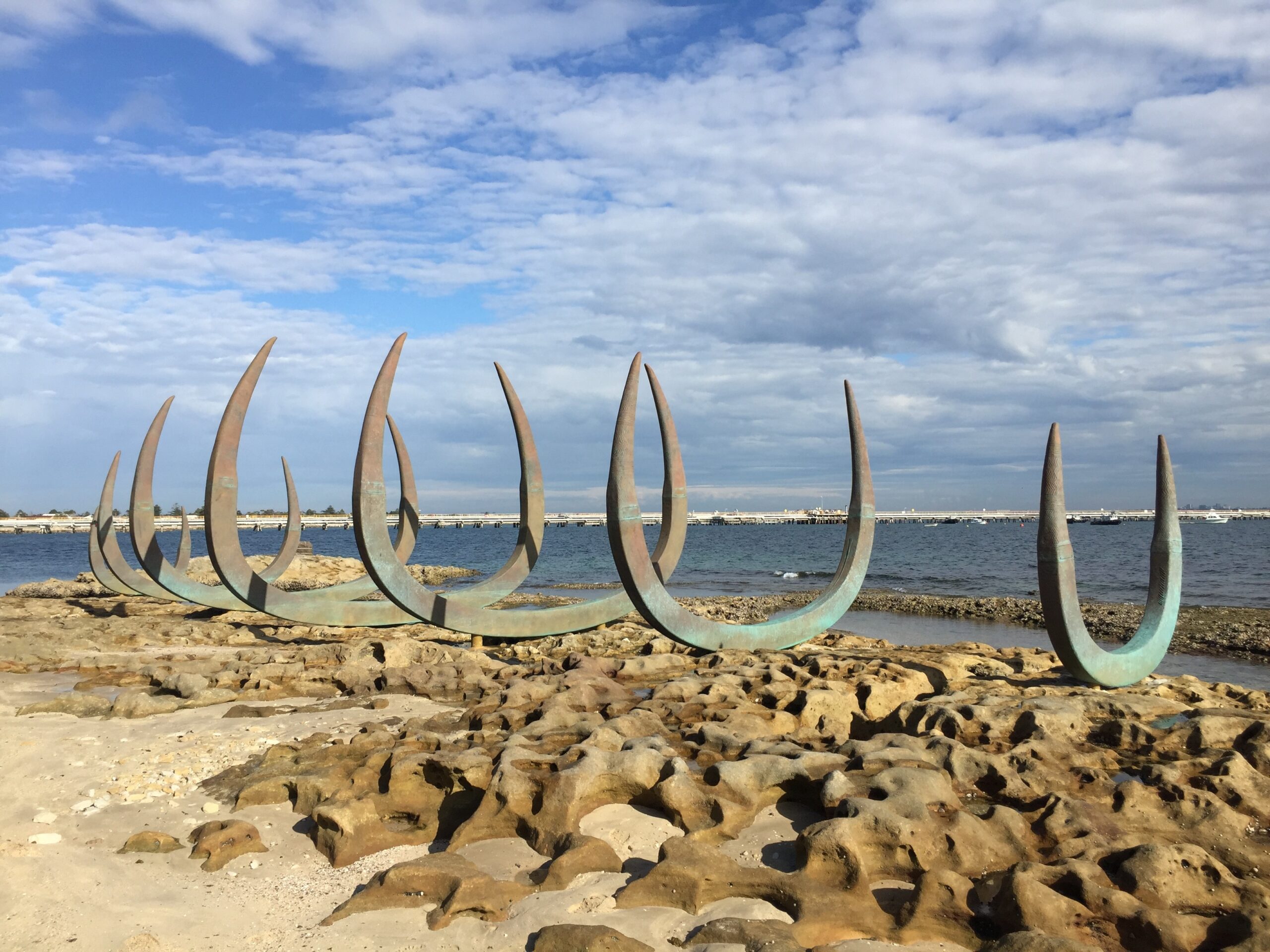The Eyes of the Land and the Sea bronze sculpture at Kurnell, Kamay Botany Bay National Park. Photo credit: Katherine Ashley/DCCEEW
