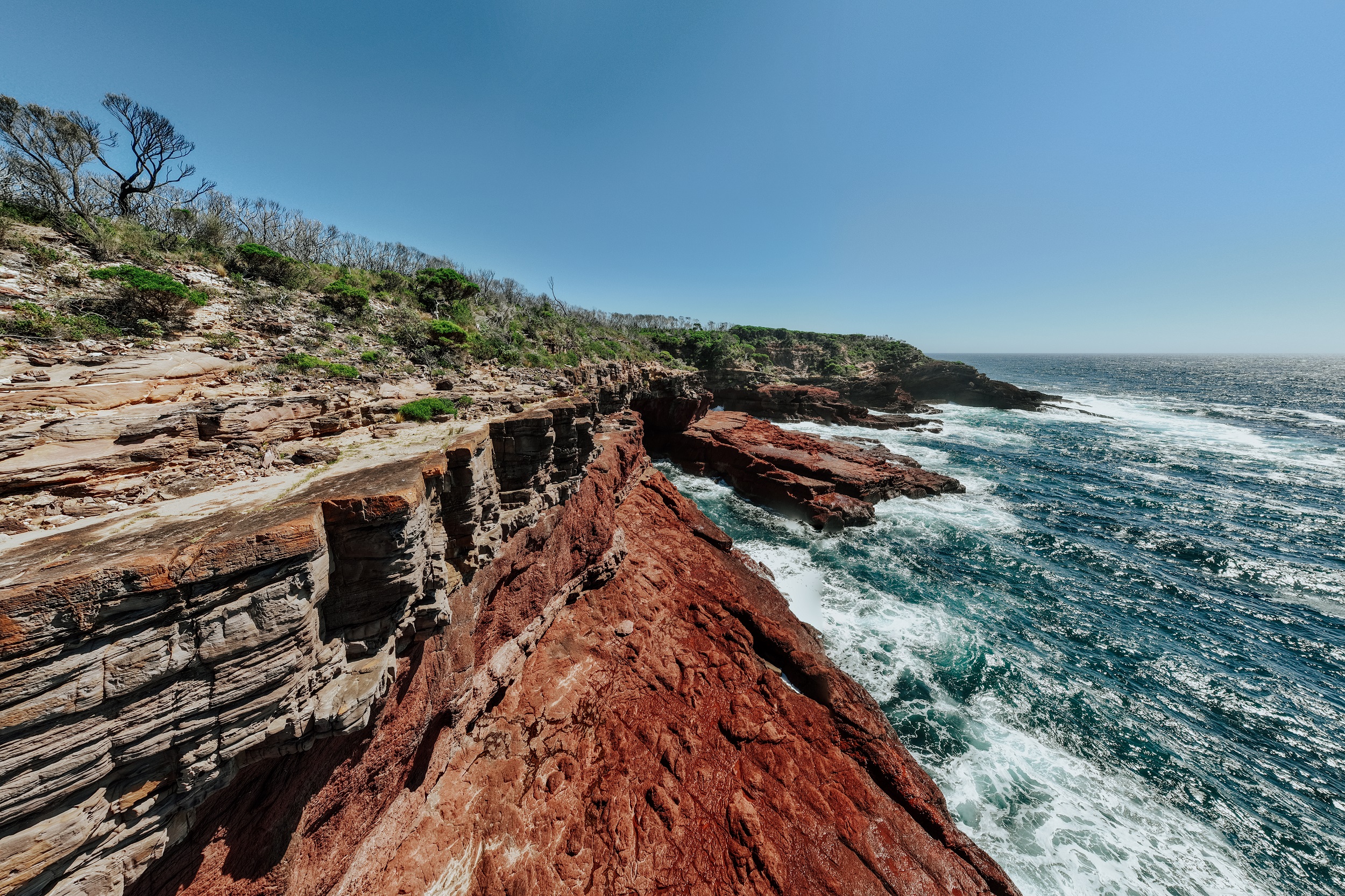 Red rock cliffs along the Light to Light walk. Photo credit: Daniel Parsons/DCCEEW © Studio Bilby