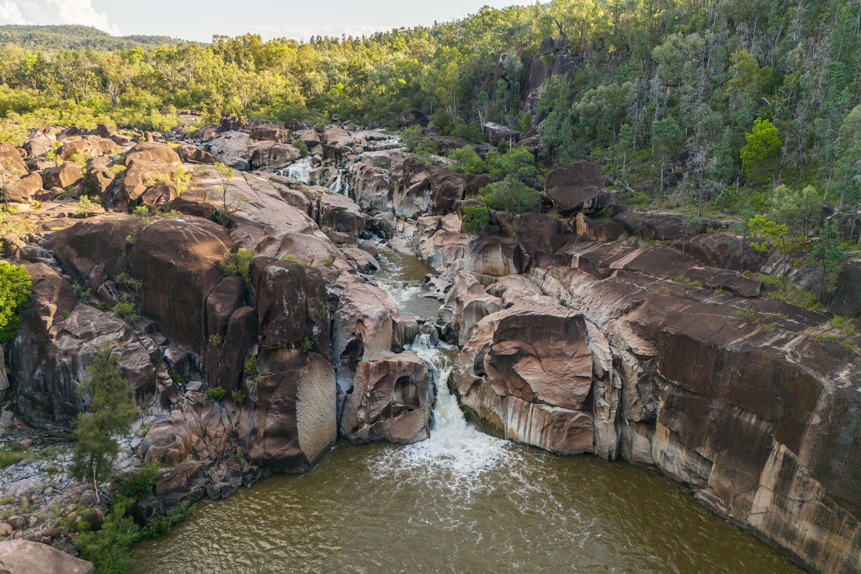 An aerial view of Macintyre Falls. Photo: © DCCEEW