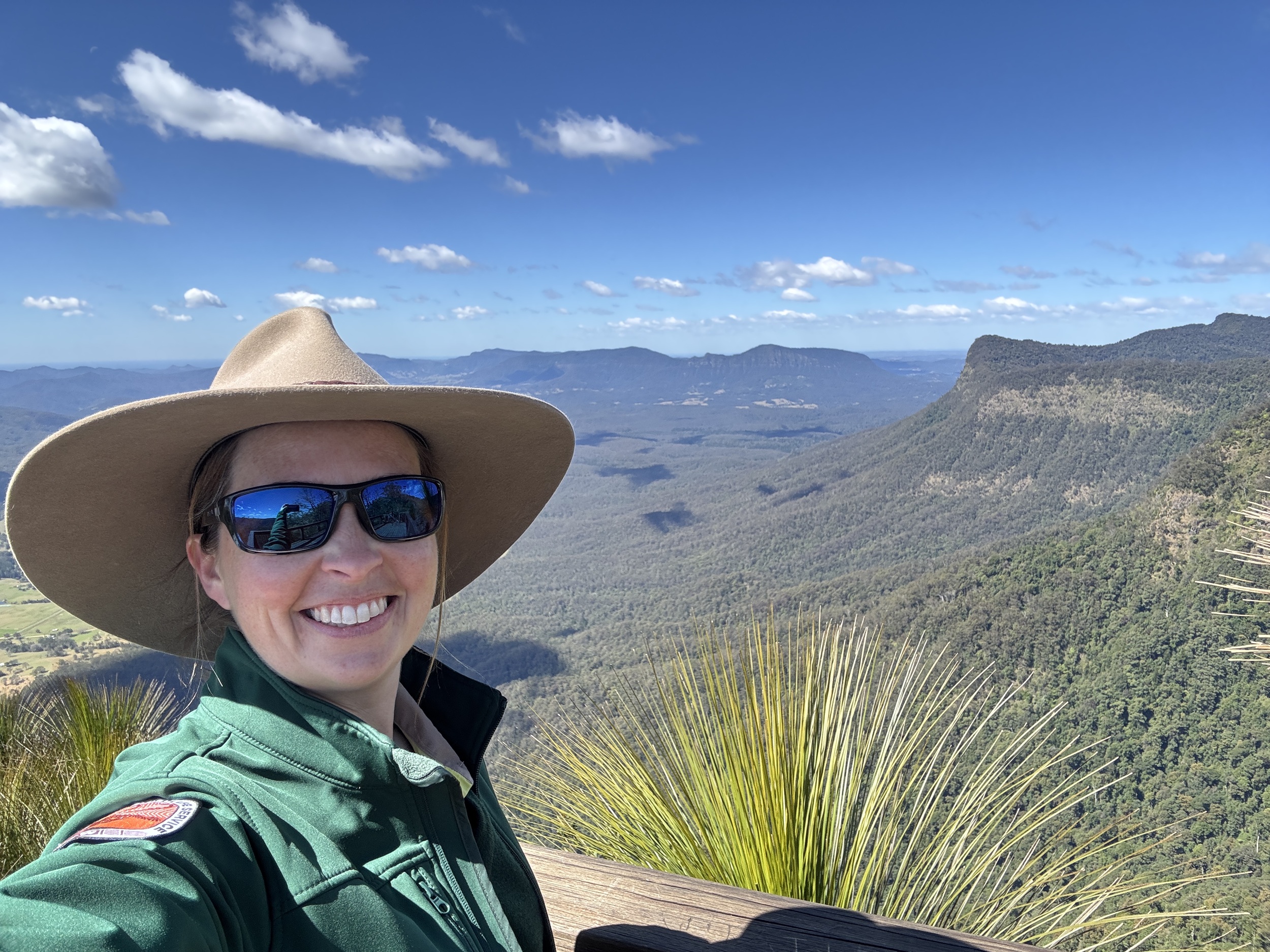 NSW National Parks ranger Amanda Dudgeon taking a selfie in Border Ranges National Park. Photo: © Amanda Dudgeon