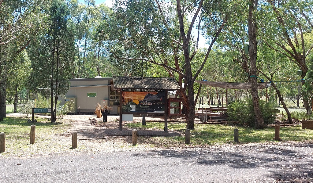 Warrumbungle National Park Environmental Education Centre exterior, shaded by surrounding trees. Credit and &copy; Warrumbungle National Park Environmental Education Centre