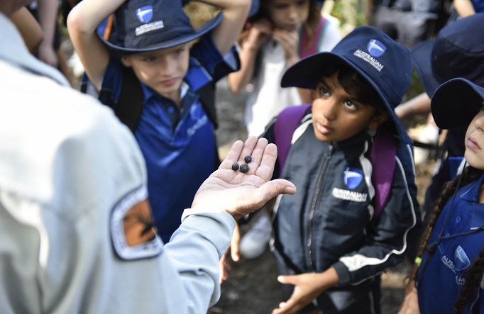 Aboriginal cultural learning at Glenrock State Conservation Area, 2019. Photo: Adam Hollingworth: Hired Gun &copy; DPIE 