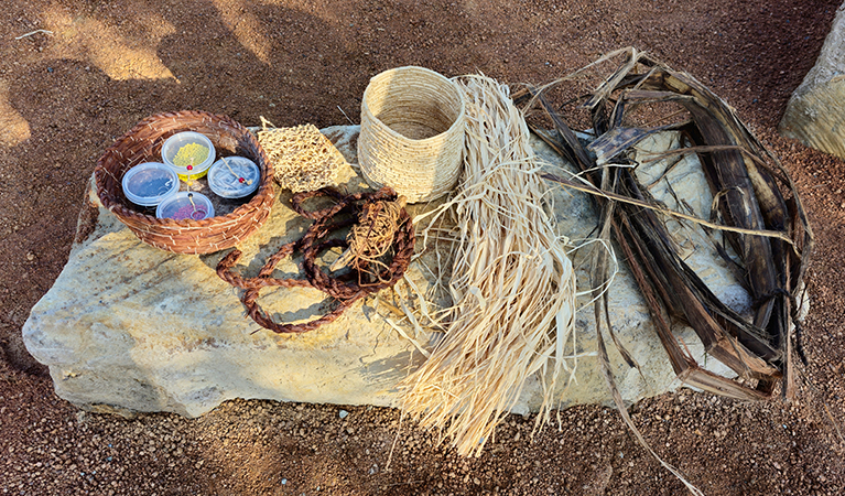 A selection of Aboriginal fibres. You'll be making your own piece of rope on the tour. Credit: James Franklin &copy; DCCEEW
