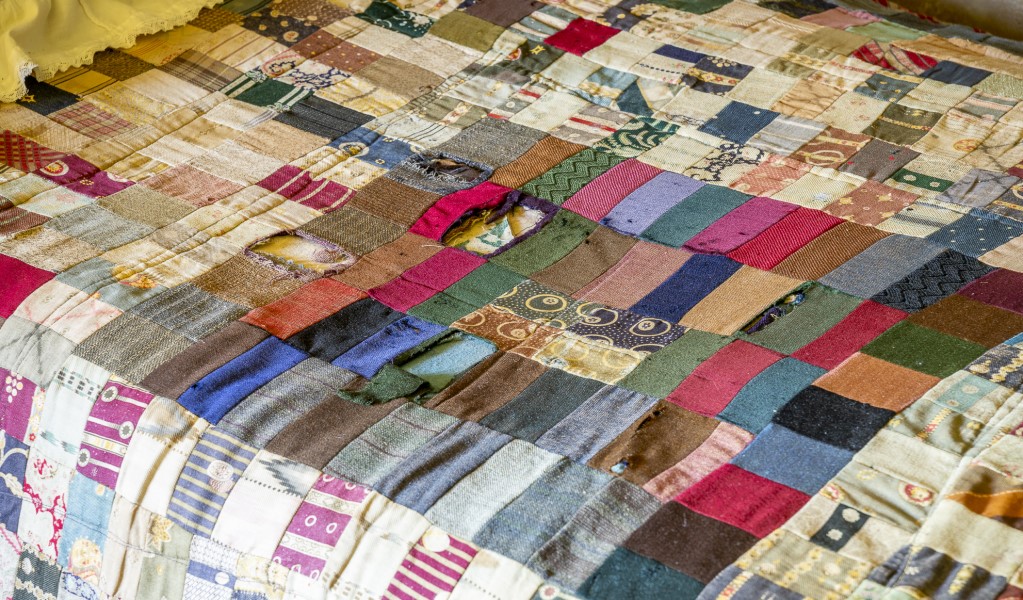 A close-up of one of the bedspreads at Craigmoor House. Photo: John Spencer &copy; DPE