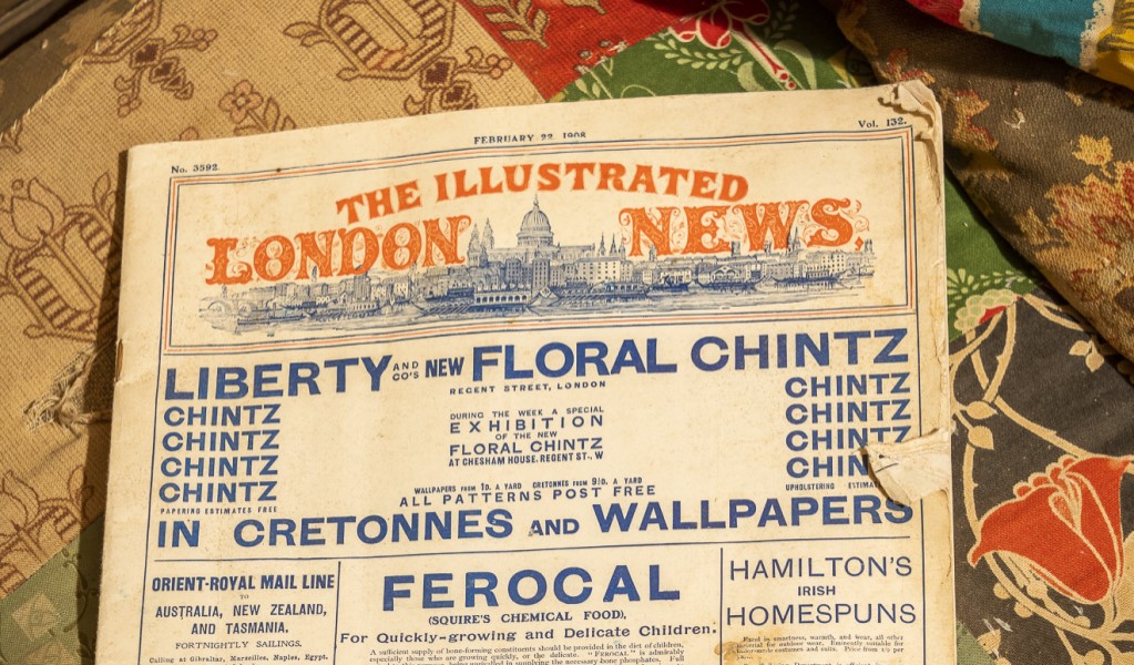 A copy of The Illustrated London News from 1908 at Craigmoor House. Photo: John Spencer &copy; DPE