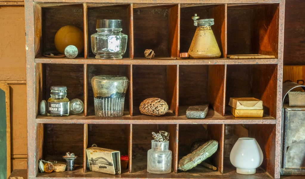 Trinkets and keepsakes in the study at Craigmoor House. Photo: John Spencer &copy; DPE