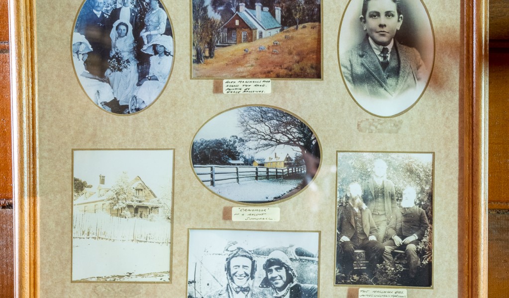 Marshall family photos hung in the hallway of Craigmoor House. Photo: John Spencer &copy; DPE