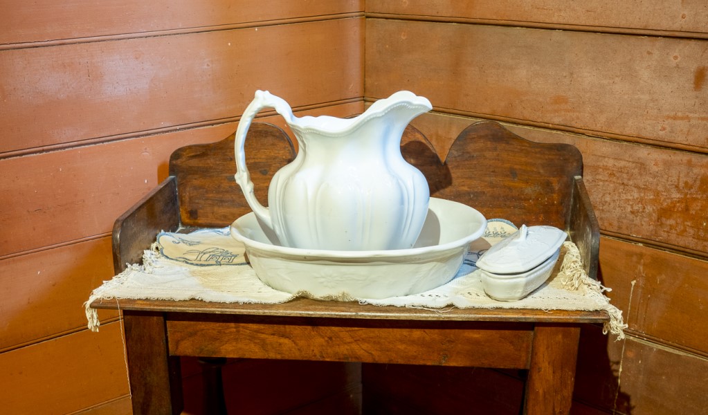 A close-up of one of the table washstands at Craigmoor House. Photo: John Spencer &copy; DPE