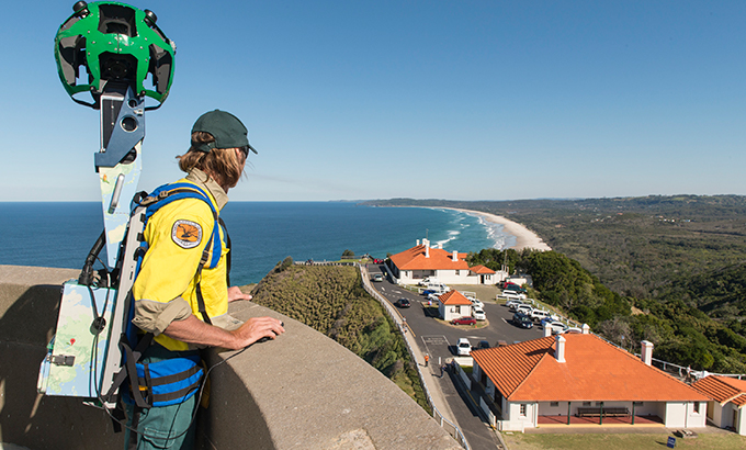 Google Trekker at Cape Byron State Conservation Area. Photo credit: John Spencer &copy; DPIE