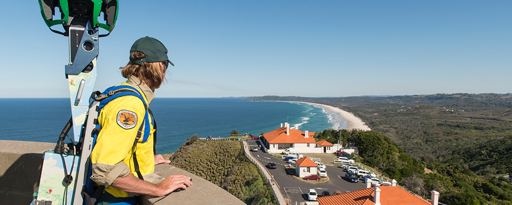 Google Trekker at Cape Byron State Conservation Area. Photo credit: John Spencer &copy; DPIE