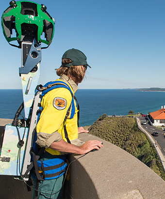 Google Trekker at Cape Byron State Conservation Area. Photo credit: John Spencer &copy; DPIE