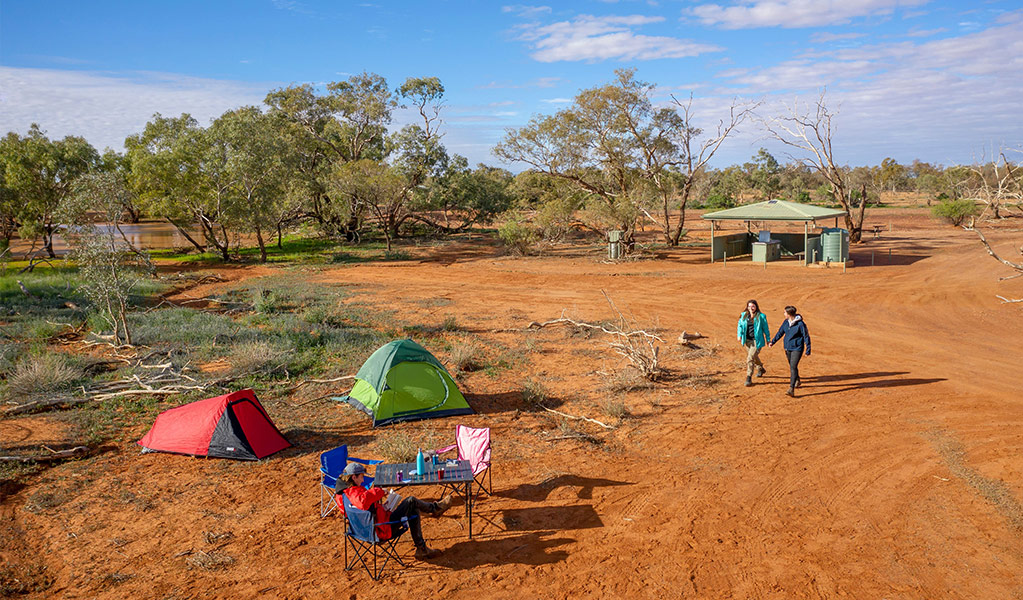  Aerial view of the red landscape at Mount Wood campground in Outback NSW. Credit: John Spencer &copy; DCCEEW