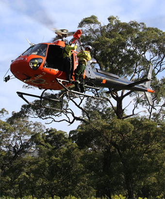 Rangers completing their annual helicopter training, Royal National Park. Credit: David Croft &copy; DCCEEW