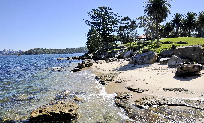 Beach, Shark Island, Sydney Harbour National Park. Photo: K McGrath/OEH