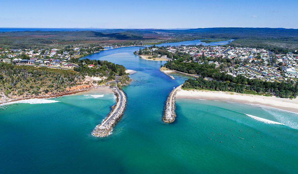 Aerial view of Evans Head township. Credit: Richmond Valley Council 