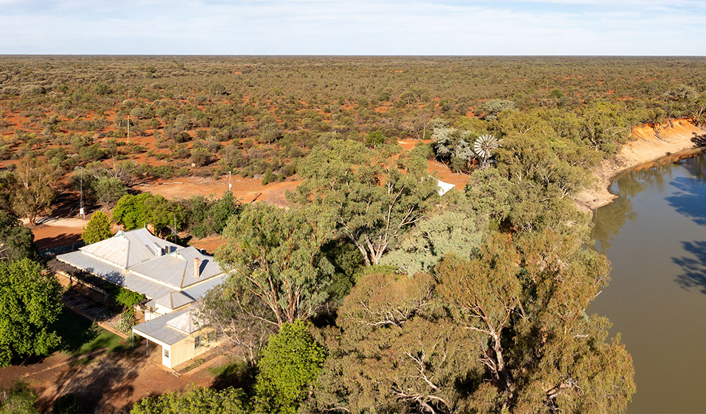 Aerial view of Hamilton Park Homestead and river. Credit: Andrew Hull &copy; DCCEEW