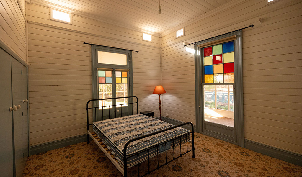 Bedroom with a single bed, Hamilton Park Homestead. Credit: Andrew Hull &copy; DCCEEW