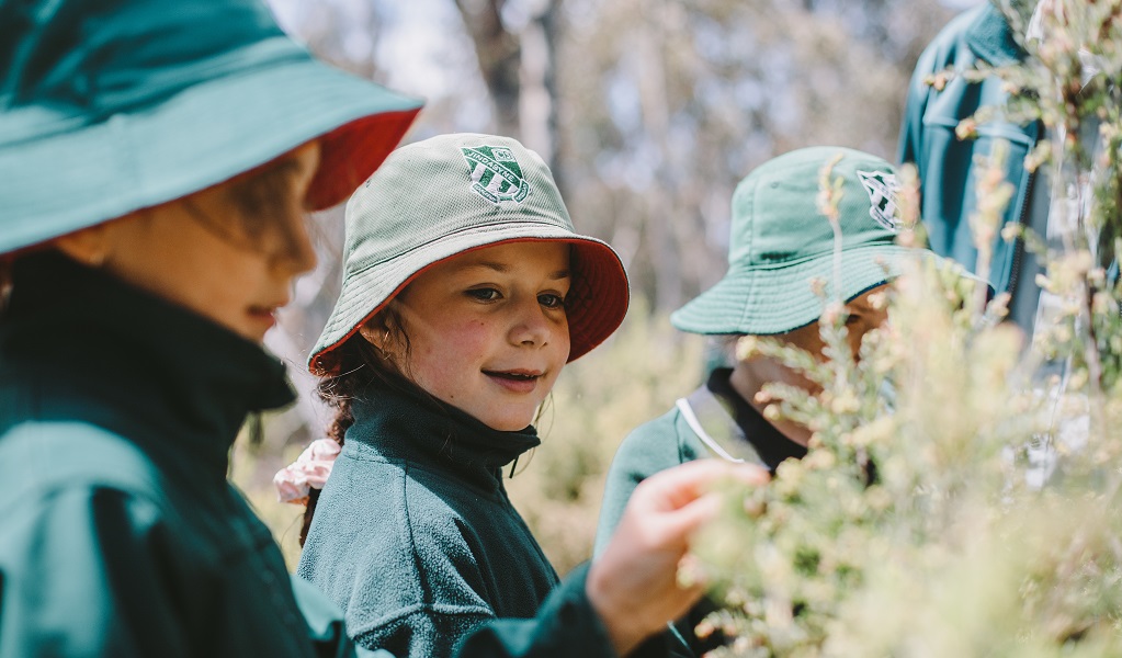 Children on a school excursion, Kosciuszko Discovery Centre, Kosciuszko National Park. Photo: Remy Brand &copy; DPE