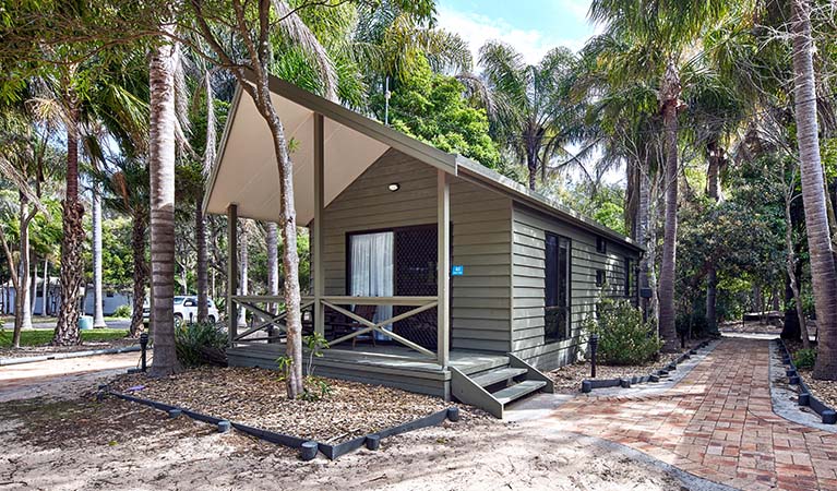 Exterior of a cabin at NRMA Murramarang Beachfront Holiday Resort. Photo: &copy; NRMA Parks and Resorts.