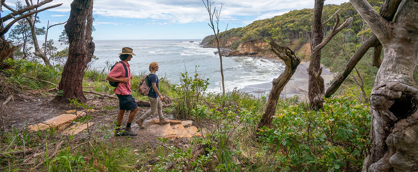 Views of the ocean and Dark Beach from the Murramarang South Coast Walk. Credit: John Spencer &copy; DPE