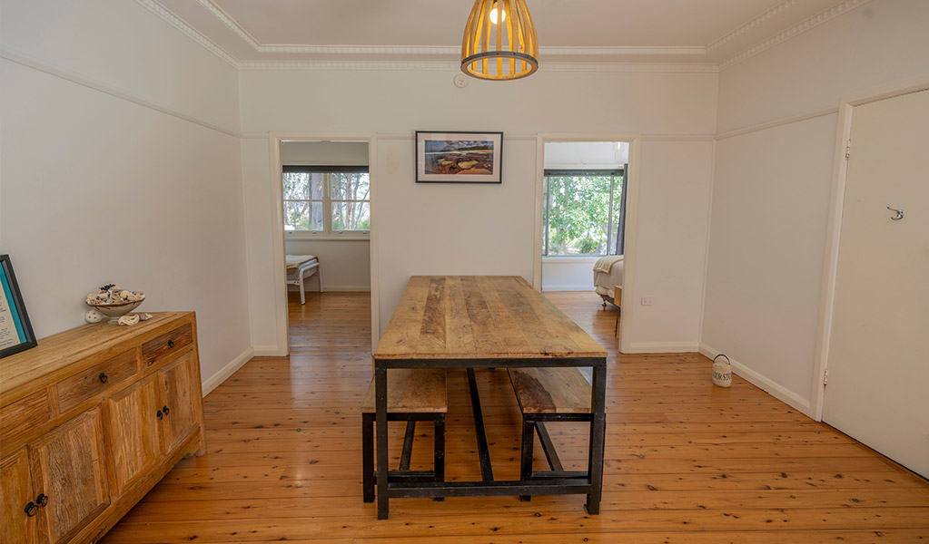 The dining area, Yellow Rock Beach House. Photo: John Spencer &copy; DPIE