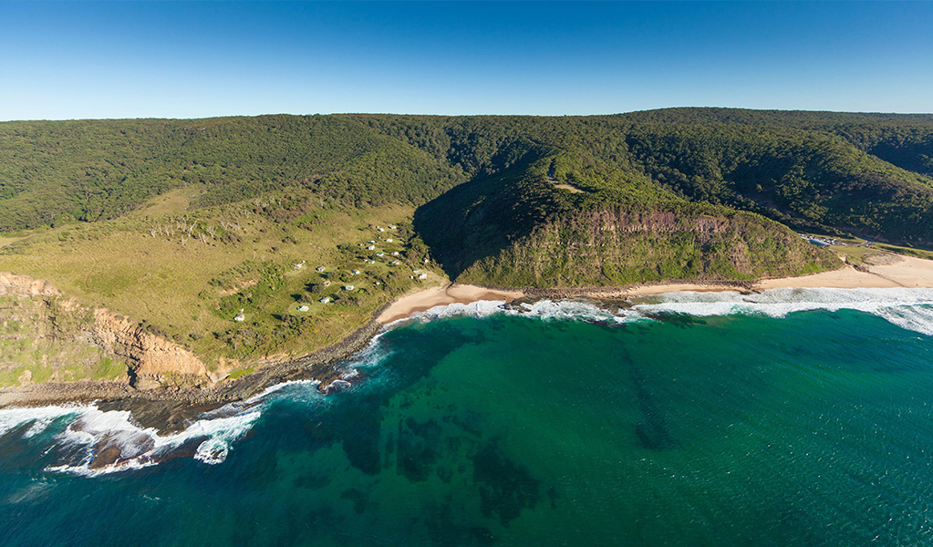 An aerial view of Royal National Park and the coastline. Credit: David Finnegan / DCCEEW &copy; OEH