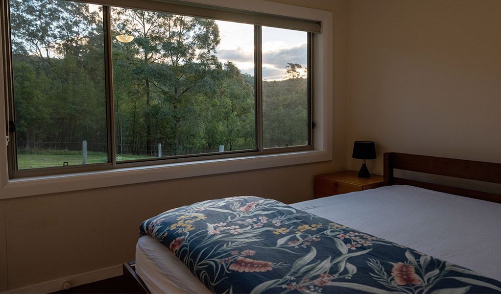 Bedroom with window view, Big Yango House. Credit: Allan Chawner <HTML>&copy; DCCEEW