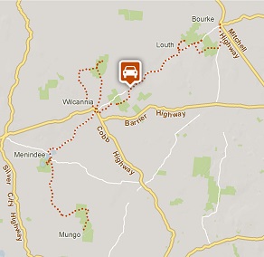 Map of Darling River Run itinerary route. Image: OEH
